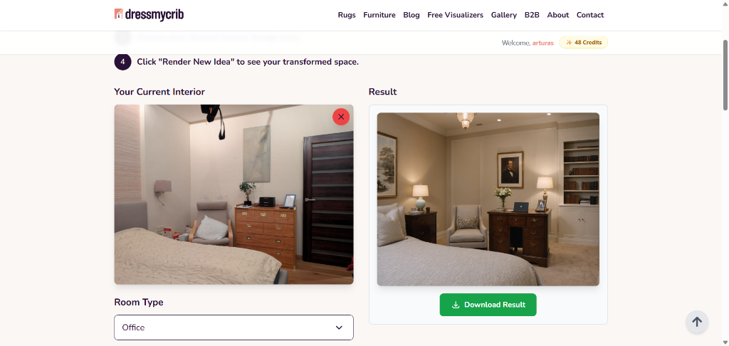 DressMyCrib AI Interior Design