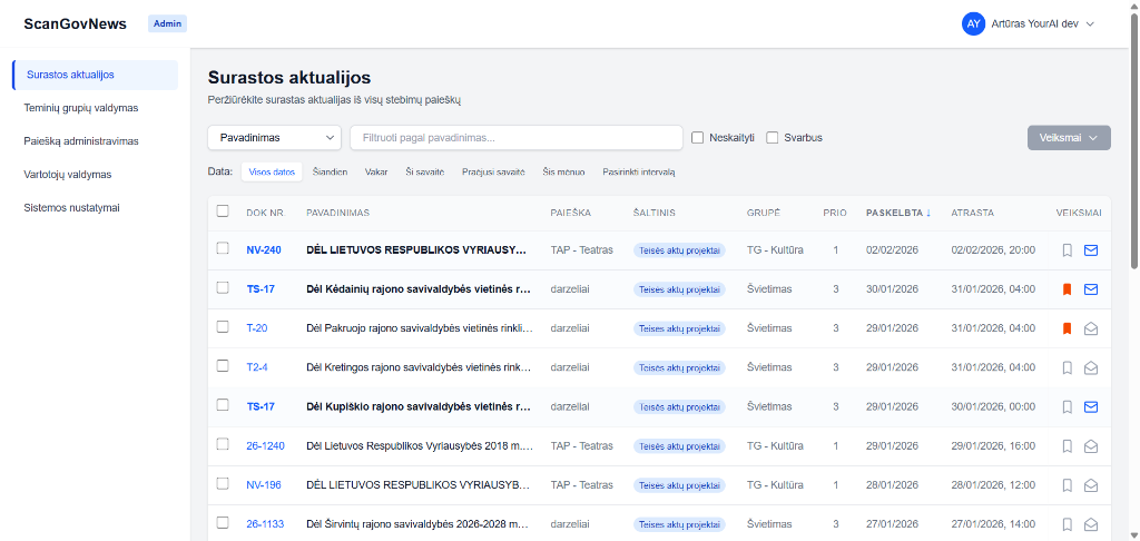 ScanGovNews Platform