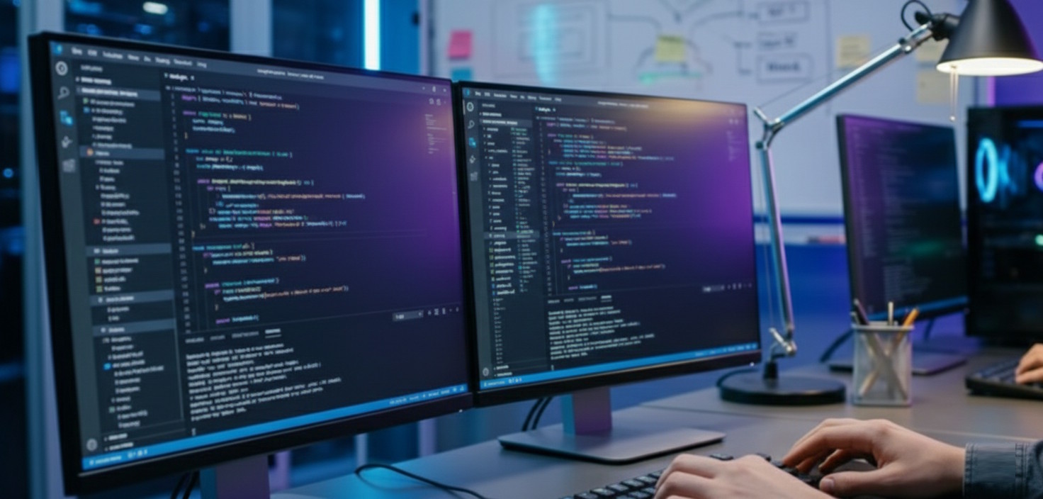 Coding on multiple monitors Coding on multiple monitors